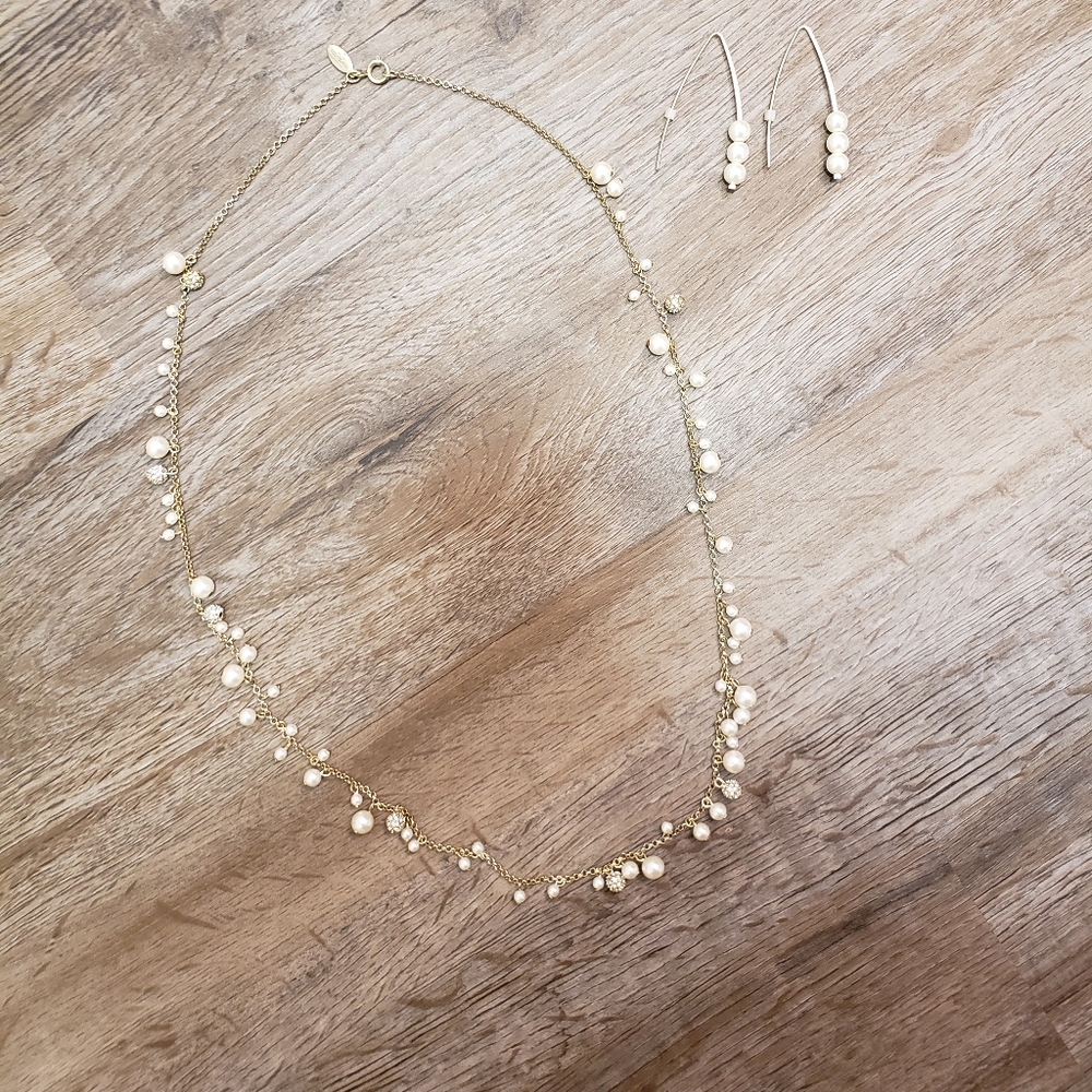 Pearl Necklace & Earrings